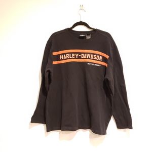 Harley Davidson 2xl mens long sleeve shirt Spell Out Black And Orange Gorgeous